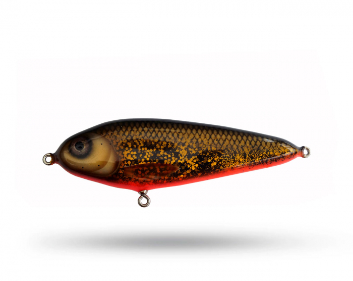 Juhlin Baits Bull Jerk - Glitter Golden Shiner i gruppen Fiskedrag / Jerkbaits hos Örebro Fiske & Outdoor AB (Juhlin Bull Jerk Golden)